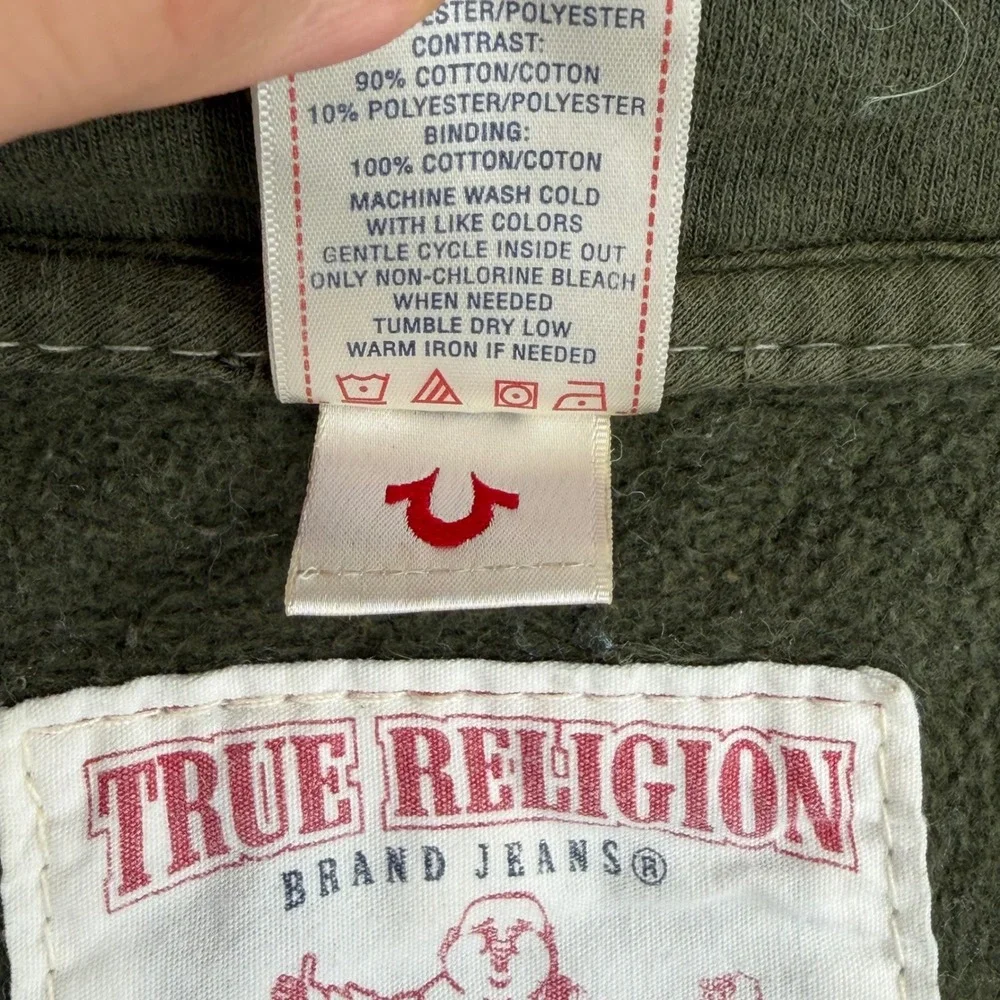 True Religion Sweatshirt Mens Size XL Big T Stitch Archive 90s Y2K Streetwear